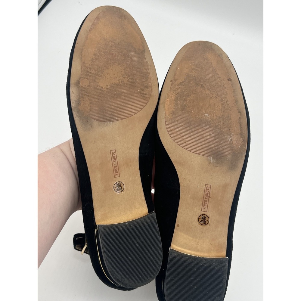 Vince Camuto Women's Black Suede Ankle Strap Low Block Heel Shoes Size US 9M EU - Picture 4 of 4
